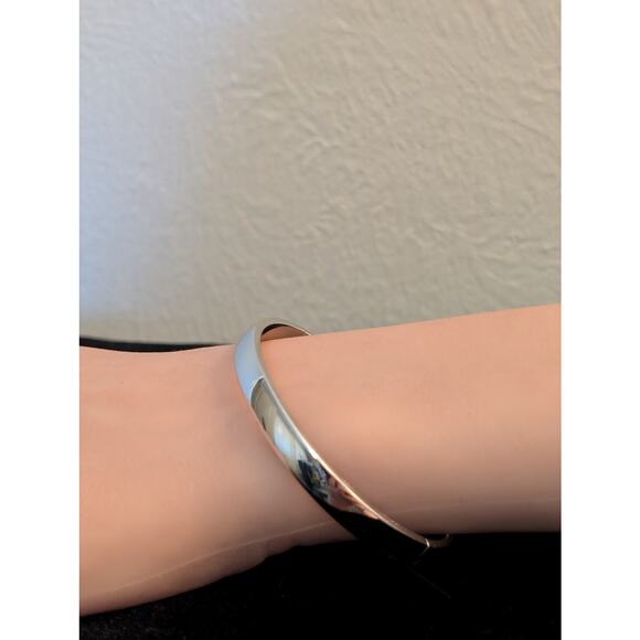 Vintage 50's/60's BAB Sterling Silver HInged Bangle Safety Bar Bangle Bracelet - Picture 1 of 8